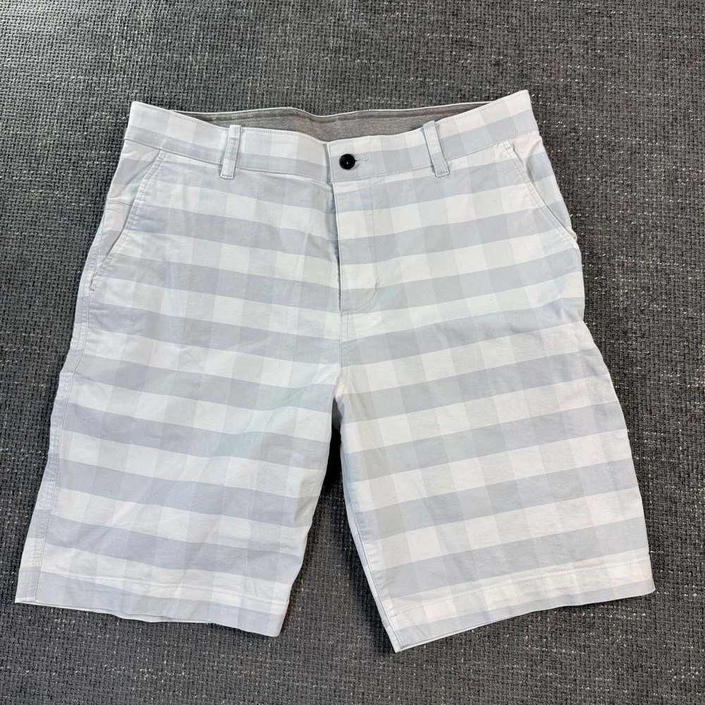 Nike Golf Dri-FIT Plaid Shorts Mens 34 Grey White Buffalo Check Performance